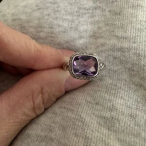 DAVID YURMAN Petite Chatelaine Pave Bezel amelyst and diamond ring